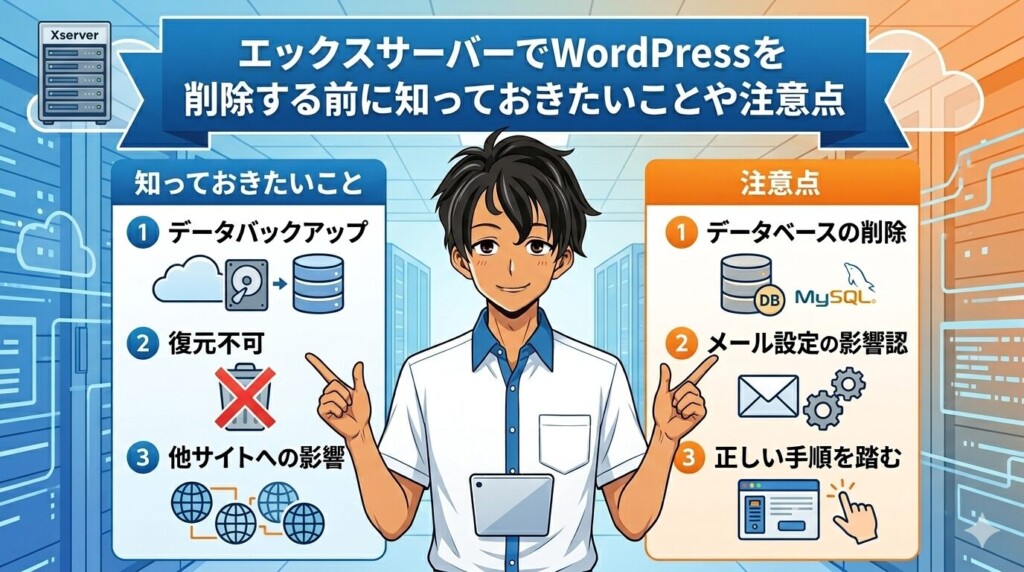 エックスサーバーでWordPressを削除する前に知っておきたいことや注意点